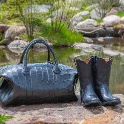 BLACK GATOR WEEKEND BAG -Kemo Sabe shop 5.22.2023 Duffles and Boots 03