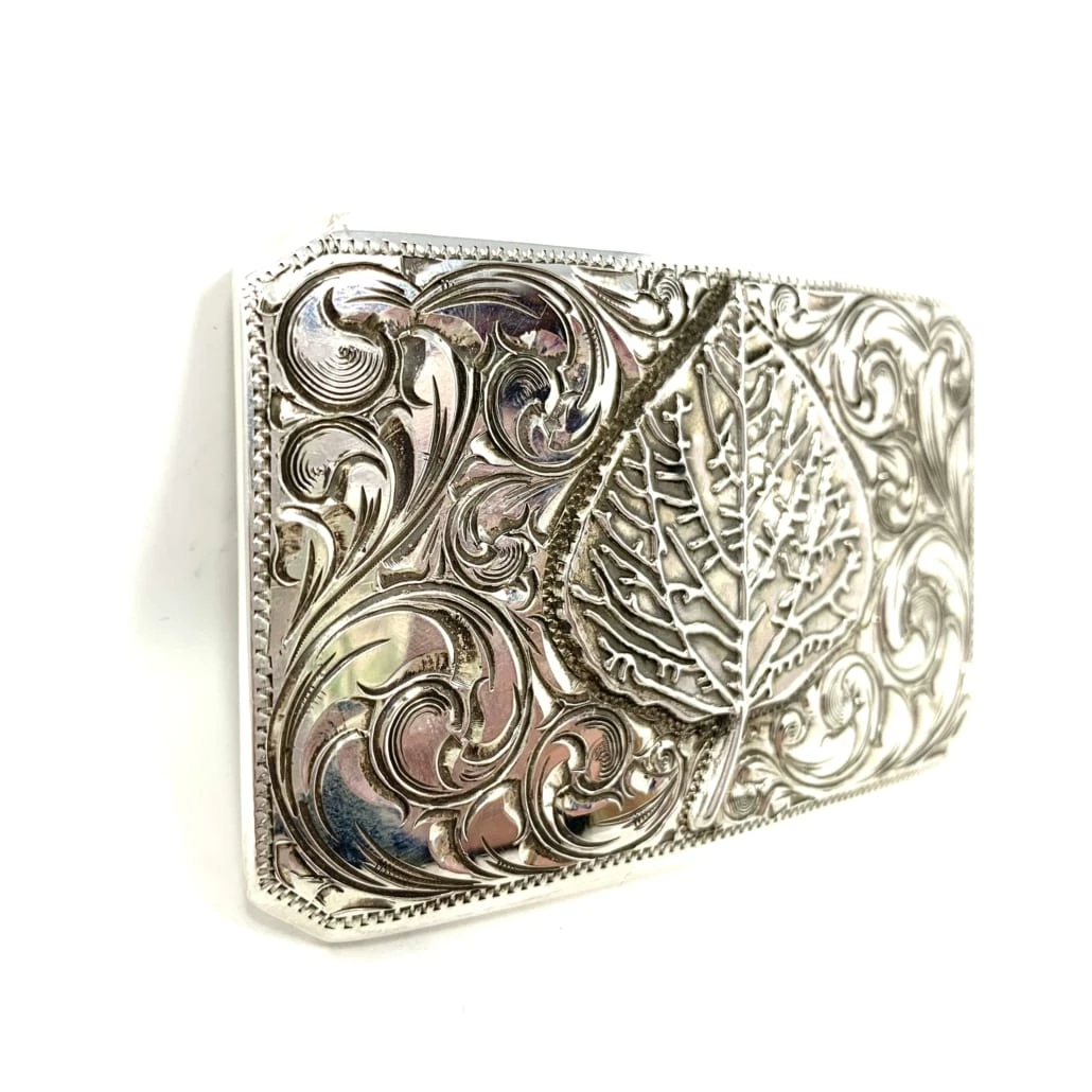 BOHLIN ASPEN LEAF ENGRAVED TROPHY BUCKLE 4 BOHLIN ASPEN LEAF ENGRAVED TROPHY BUCKLE - Image 2