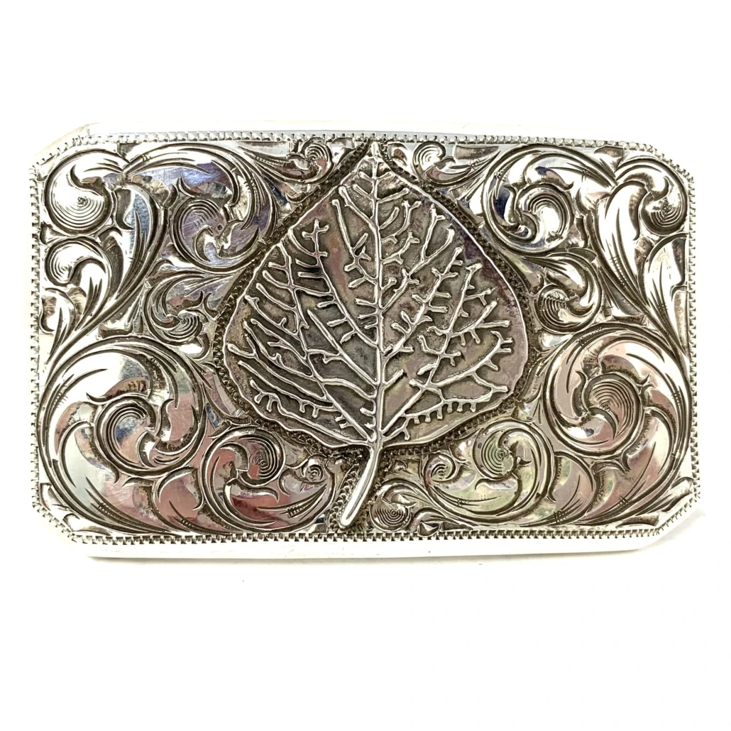 BOHLIN ASPEN LEAF ENGRAVED TROPHY BUCKLE 3 BOHLIN ASPEN LEAF ENGRAVED TROPHY BUCKLE