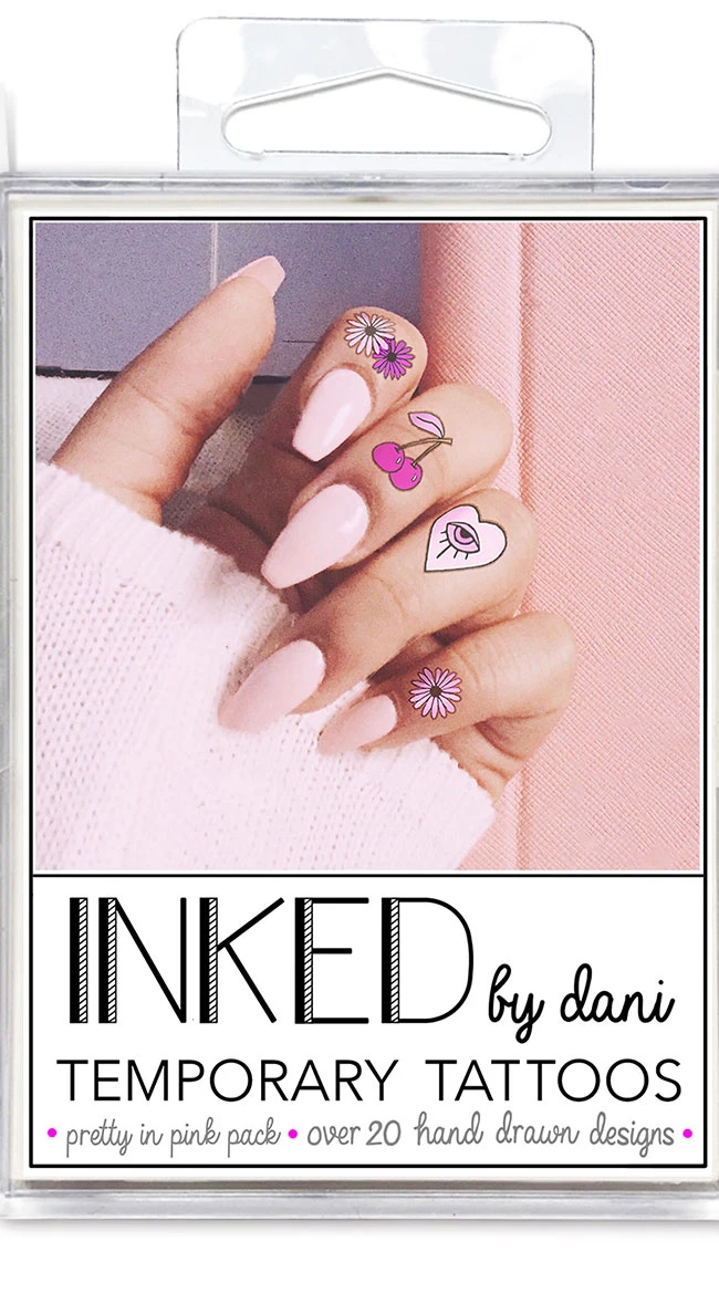 INKED By Dani The Pretty In Pink Temporary Tattoo Pack 4 INKED By Dani The Pretty In Pink Temporary Tattoo Pack - Image 2