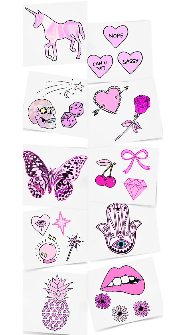 INKED By Dani The Pretty In Pink Temporary Tattoo Pack 3 INKED By Dani The Pretty In Pink Temporary Tattoo Pack