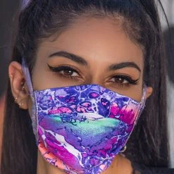 J Valentine Electric Lavender Tie Back Face Mask