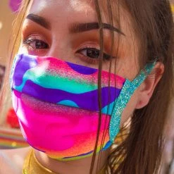 J Valentine Neon Camouflage Tie Back Face Mask