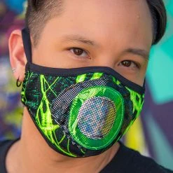 J Valentine Green Eye Of The Tiger Face Mask