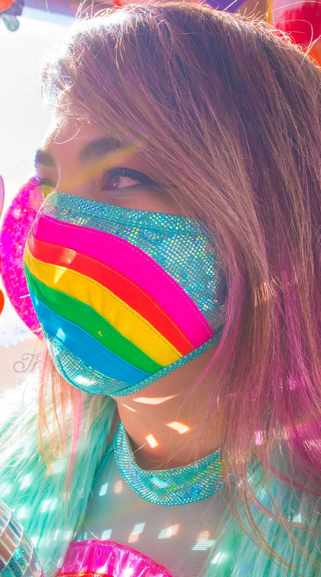 J Valentine Over The Rainbow Tailored Face Mask 3 J Valentine Over The Rainbow Tailored Face Mask - Image 2