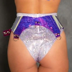 J Valentine Vinyl D-Ring Garter Belt -Kemo Sabe shop JV FS120 BELT BRM INSET BK 2021MAY33828