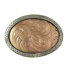 GRIT ENGRAVED ROSE GOLD OVAL BUCKLE