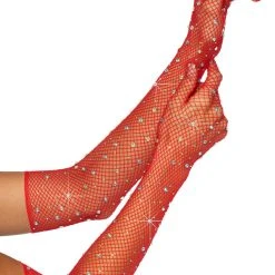 LEG AVENUE Rhinestone Fishnet Opera Gloves -Kemo Sabe shop LA 2038 01 003 2020HALLOWEEN