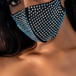 LEG AVENUE Coco Rhinestone Face Mask