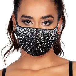 LEG AVENUE Nova Rhinestone Face Mask