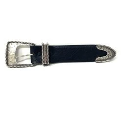 CLINT ORMS 1.5" HAMMERED ROPE EDGE BUCKLE SET