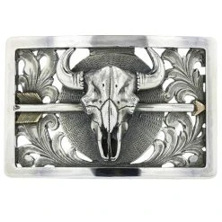 CLINT ORMS BISON SKULL WITH ARROW TROPHY BUCKLE