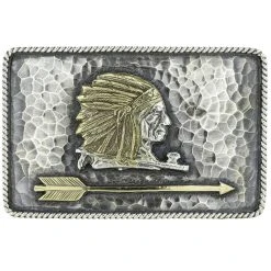 CLINT ORMS 1.5" HAMMERED INDIAN BUCKLE